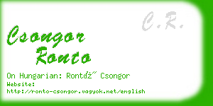 csongor ronto business card