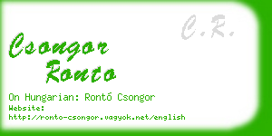 csongor ronto business card